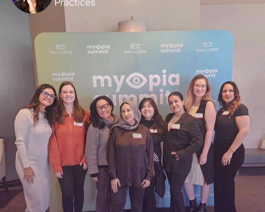 Dr. Fallon Patel with her team at a myopia summit